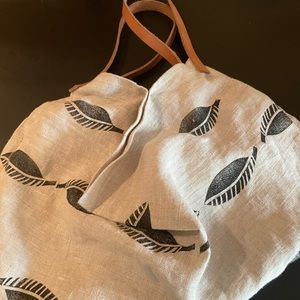 Linen hand printed bag